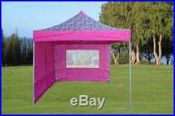 10'x10' Pop Up Canopy Party Tent EZ Pink Zebra F Model Upgraded Frame