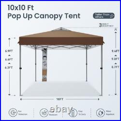10'x10' Pop Up Canopy Tent Outdoor Folding Gazebo Party Tent Adjustable Height