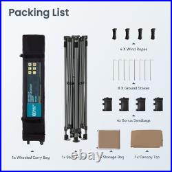 10'x10' Pop Up Canopy Tent Outdoor Folding Gazebo Party Tent Adjustable Height