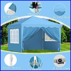 10'x10' Pop Up Canopy Tent Outdoor Folding Gazebo Wedding Shelter With 4 Sidewalls
