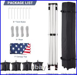 10'x10' Pop Up Canopy Tent Portable Beach Tent Outdoor Instant Wheeled Carry Bag