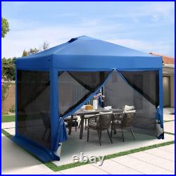 10'x10' Pop Up Canopy Tent Portable Shade Canopy with Mesh Mosquito Netting