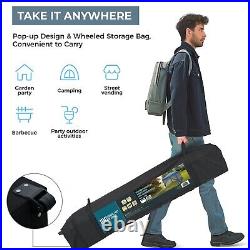 10'x10' Pop Up Canopy Tent Portable Shade Canopy with Mesh Mosquito Netting