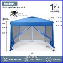 10'x10' Pop Up Canopy Tent Portable Shade Canopy with Mesh Mosquito Netting 10'x10' Pop Up Canopy Tent Portable Shade Canopy with Mesh Mosquito Netting