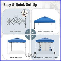 10'x10' Pop Up Canopy Tent Portable Shade Canopy with Sidewall for Patio Beach