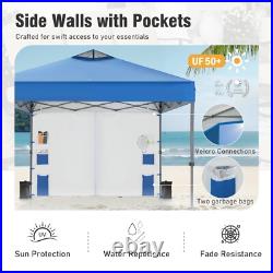 10'x10' Pop Up Canopy Tent Portable Shade Canopy with Sidewall for Patio Beach