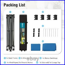 10'x10' Pop Up Canopy Tent Portable Shade Canopy with Sidewall for Patio Beach