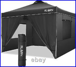 10'x10' Pop Up Canopy Tent RLAIRN Instant Gazebo Canopy+4 Sidewalls UPF50+ hu12