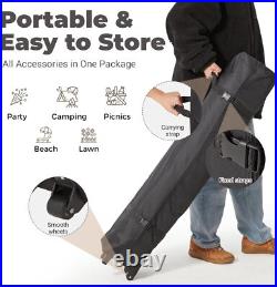 10'x10' Pop Up Canopy Tent with 3 Sidewall, Portable Shelter Gazebo Camping White