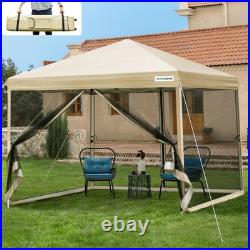 10'x10' Pop Up Canopy Tent with Mesh Netting UV Outdoor Gazebo Adjustable Height