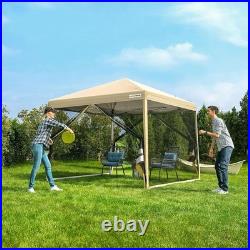 10'x10' Pop Up Canopy Tent with Mesh Netting UV Outdoor Gazebo Adjustable Height