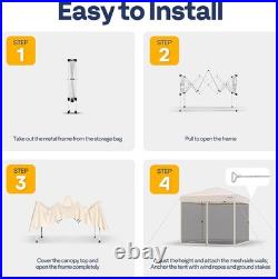 10'x10' Pop Up Canopy Tent with Mesh Netting UV Outdoor Gazebo Adjustable Height