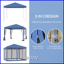 10'x10' Pop Up Patio Canopy Tent with Sidewalls Gazebo Ez up Screen House Room
