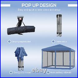 10'x10' Pop Up Patio Canopy Tent with Sidewalls Gazebo Ez up Screen House Room