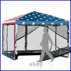 10'x10' Pop Up Tent Gazebo Canopy Outdoor Shade Space Mesh Sidewall With Carry Bag