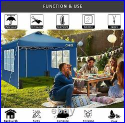 10'x10' Pop-up Canopy Folding Gazebo Oxford Cloth Awning Tent With 4 Side Walls