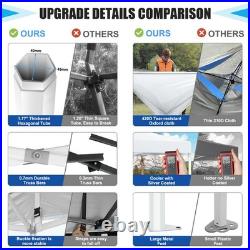 10'x10' Pop up Canopy Tent Heavy Duty Outdoor Instant Gazebo with 4 Sidewalls