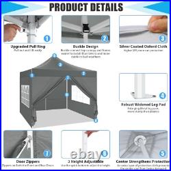 10'x10' Pop up Canopy Tent Heavy Duty Outdoor Instant Gazebo with 4 Sidewalls