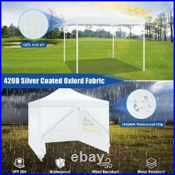 10'x10' Pop up Canopy Tent Heavy Duty Outdoor Instant Gazebo with 4 Sidewalls