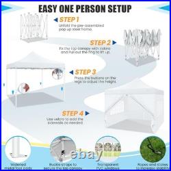 10'x10' Pop up Canopy Tent Heavy Duty Outdoor Instant Gazebo with 4 Sidewalls