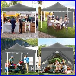 10'x10' Pop up Canopy Tent Heavy Duty Outdoor Instant Gazebo with 4 Sidewalls