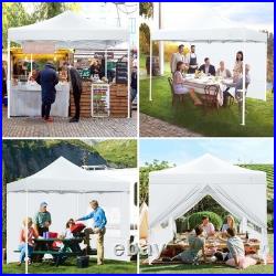 10'x10' Pop up Canopy Tent Heavy Duty Outdoor Instant Gazebo with 4 Sidewalls