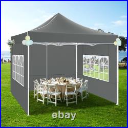 10'x10' Pop up Canopy Tent Heavy Duty Outdoor Instant Gazebo with 4 Sidewalls