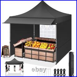10'x10' Pop up Canopy Tent with Awning Heavy Duty Outdoor Vendors Party Gazebo