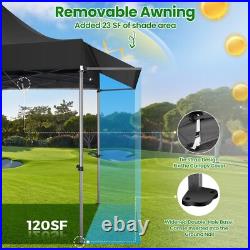 10'x10' Pop up Canopy Tent with Awning Heavy Duty Outdoor Vendors Party Gazebo
