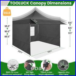 10'x10' Pop up Canopy Tent with Awning Heavy Duty Outdoor Vendors Party Gazebo
