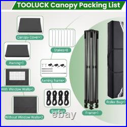 10'x10' Pop up Canopy Tent with Awning Heavy Duty Outdoor Vendors Party Gazebo