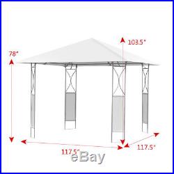 10'x10' Square Gazebo Canopy Tent Shelter Awning Garden Patio WithBrown Cover