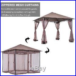 10'x10' Sunshade Patio Gazebo Canopy Party Shelter Durable Steel with Mesh Net