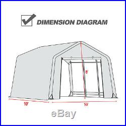 10'x10'x8'/10'x15'x8'FT Storage Shed Logic Tent Shelter Car Garage Steel Carport