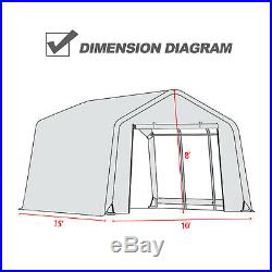10'x10'x8'/10'x15'x8'FT Storage Shed Logic Tent Shelter Car Garage Steel Carport