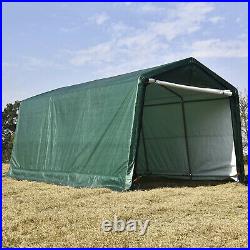 10'x10'x8' / 10'x15'x8' ft Carport Canopy Tent Shelter Garage Storage Shed Green