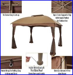 10'x12' Outdoor Canopy Gazebo Awning Wedding Party Tent with Mosquito Netting