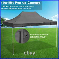 10' x15' Commercial Outdoor EZ Pop Up Canopy Wedding Party Tent Folding Gazebo