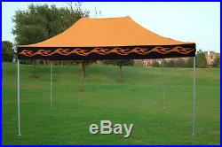 10'x15' Enclosed Pop Up Canopy Party Folding Tent Orange Flame E Model