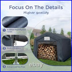 10'x15' Outdoor Shelter Heavy Duty Storage Carport Canopy Garage Shed Tent Gray