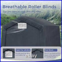 10'x15' Outdoor Shelter Heavy Duty Storage Carport Canopy Garage Shed Tent Gray