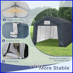 10'x15' Outdoor Shelter Heavy Duty Storage Carport Canopy Garage Shed Tent Gray