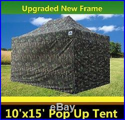 10'x15' Pop Up Canopy Party Tent Camouflage F Model Upgraded Frame