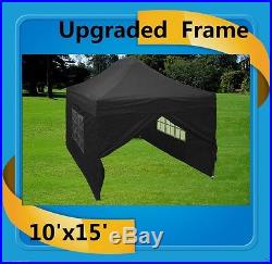 10'x15' Pop Up Canopy Party Tent EZ Black F Model Upgraded Frame