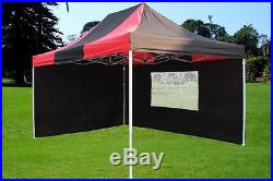 10'x15' Pop Up Canopy Party Tent EZ Black Red F Model Upgraded Frame