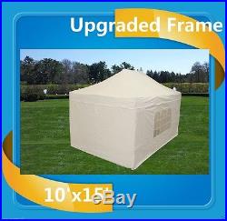 10'x15' Pop Up Canopy Party Tent EZ White F Model Upgraded Frame