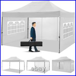 10'x15' Pop-Up Canopy Tent Heavy Duty Outdoor Gazebo with Removable Sidewalls