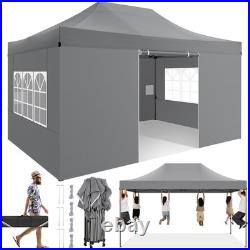 10'x15' Pop-Up Canopy Tent Heavy Duty Outdoor Gazebo with Removable Sidewalls