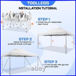 10'x15' Pop-Up Canopy Tent Heavy Duty Outdoor Gazebo with Removable Sidewalls