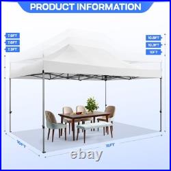 10'x15' Pop-Up Canopy Tent Heavy Duty Outdoor Gazebo with Removable Sidewalls